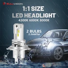 Светодиодная фара BULLVISION 9005 HB3 H7 H4 H11 H8 H9 9005 9006 HB3 HB4 6000K 8000K 18000LM CSP Chip Plug  Play беспроводная лампа 12 В 24 В