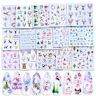 Переводные наклейки для ногтей на Рождество, Новый Год, 1 шт.