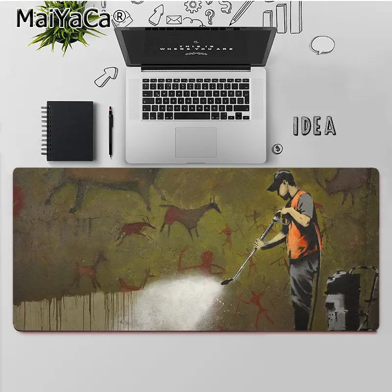 

MaiYaCa Top Quality Banksy Graffiti gamer play mats Mousepad Free Shipping Large Mouse Pad Keyboards Mat