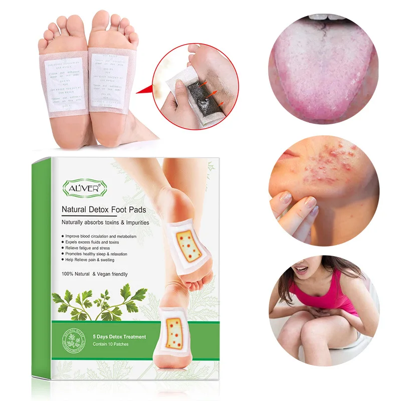10pcs Herb Detox Foot Patches Pads Body Toxins Feet Slimming Cleansing Herbal Adhesive Care Health |