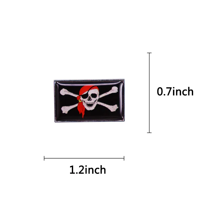 Пират Веселый Роджер флаг булавка черные флаги кости красные Бандана Череп знак |