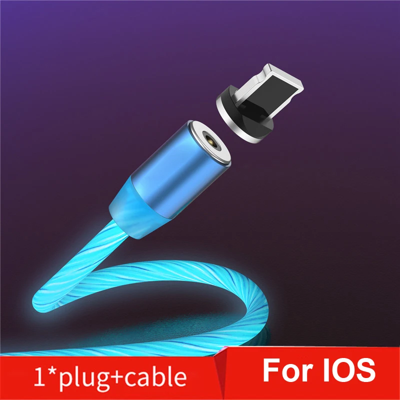Светодиодный кабель USB для быстрой зарядки для Xiaomi Redmi 2 2A 3s 4 4a 4X5 Plus Note 5 Pro 5A Android USB C - Цвет: For iPhone Blue
