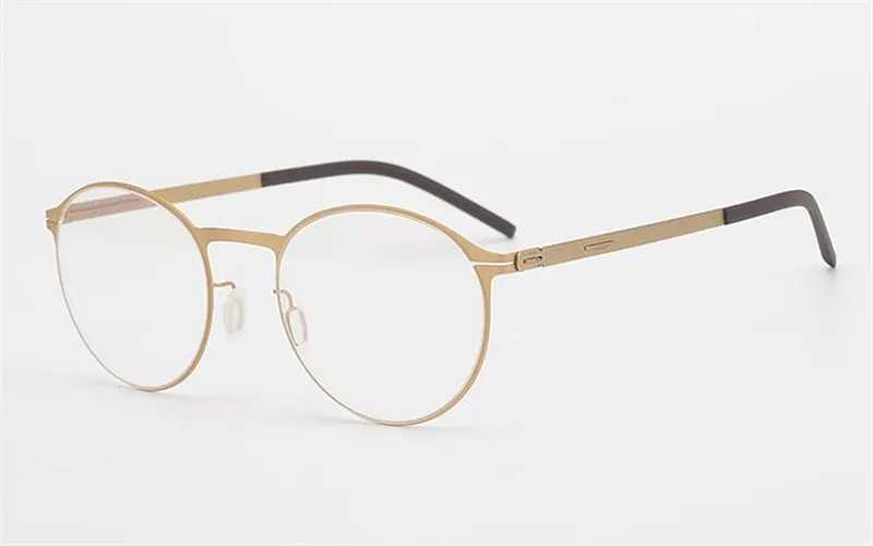

Classic Design Screwless Alloy Round Glasses Frame Men Full Rim Optical Eyewear Ultralight Clear Lens Myopia Eyeglasses Women