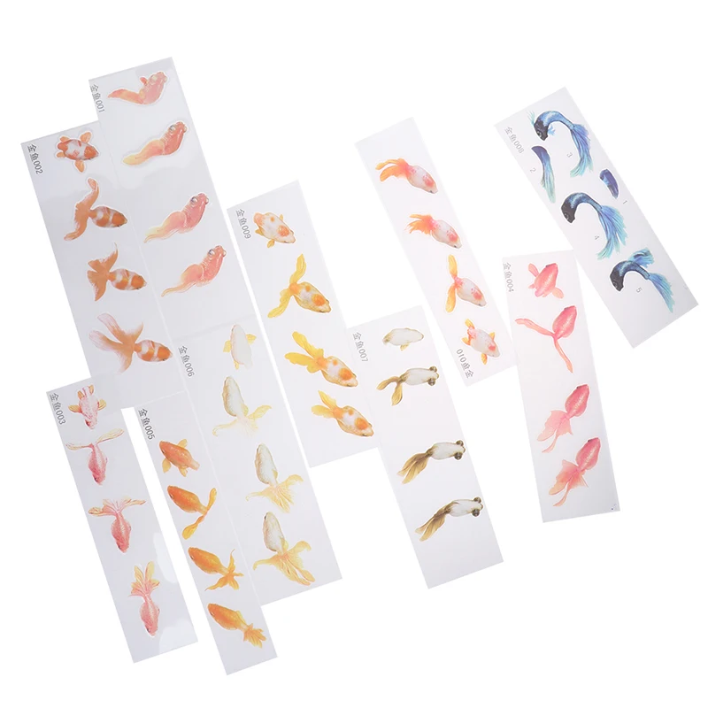 10 шт. 3D зеленые листья настоящая Золотая рыбка прозрачная водяная трава пленка