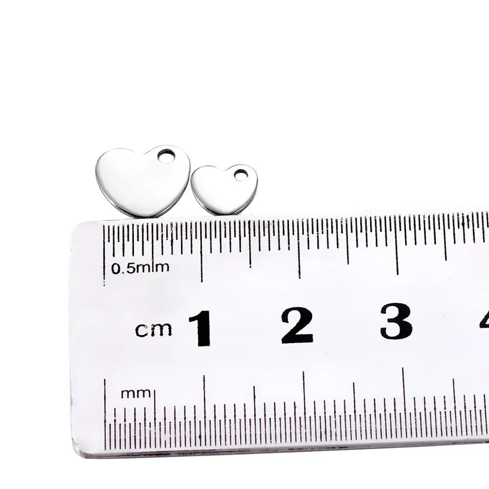 20 шт./лот Подвеска из нержавеющей стали в форме сердца для изготовления ювелирных