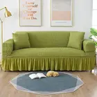 Жаккардовый чехол для дивана с юбкой, эластичный универсальный чехол на диван, мебельное покрытие для гостиной, на однодватричетыре места