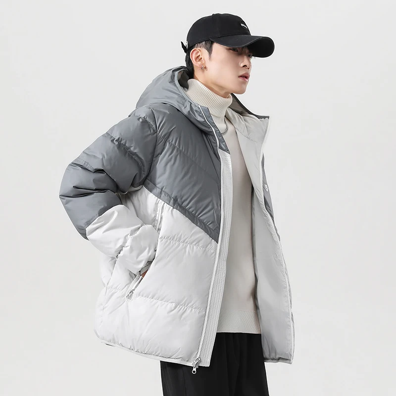 Ветровка мужская водонепроницаемая Бомбер с капюшоном приталенная в стиле