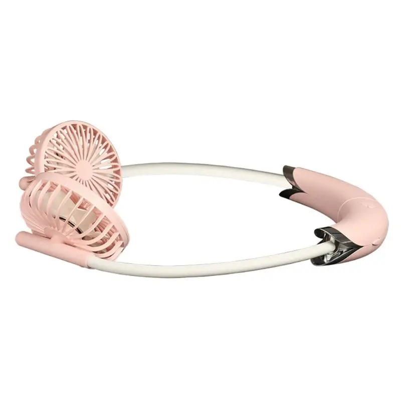 

Detachable Portable Hanging Neck Fan USB Charging Handheld Fan 2 Gear Air Cooler