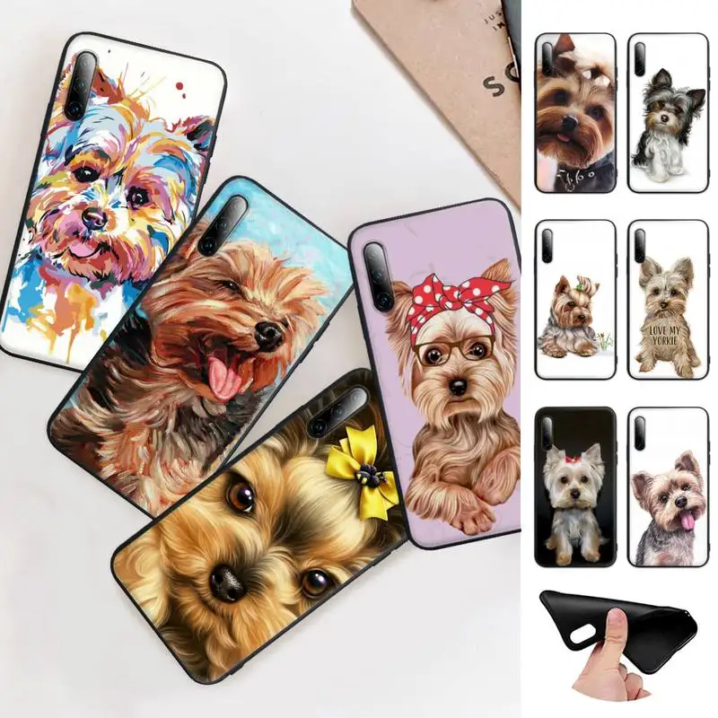 

Yorkshire Terrier Dog Black Silicone Phone Cover For Xiaomi Mi 6 A2 8 10 Lite 9 Se 9t Pro A1 Note 10 Lite Case