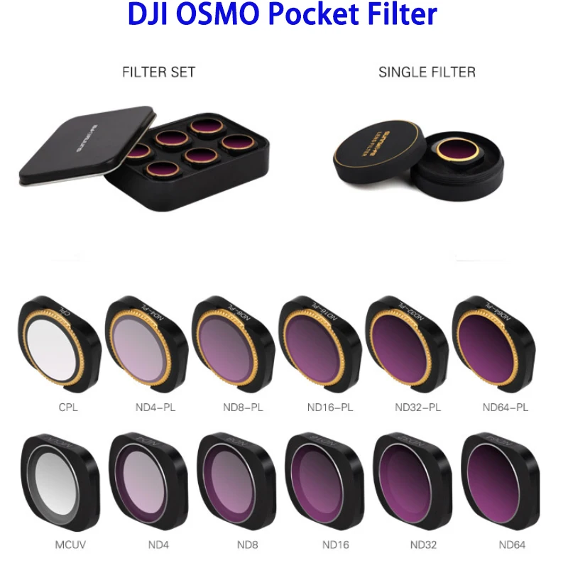 DJI Pocket 2 фильтра MCUV CPL NDPL ND64-PL ND32-PL ND4 ND8 Набор фильтров для объектива камеры OSMO POCKET