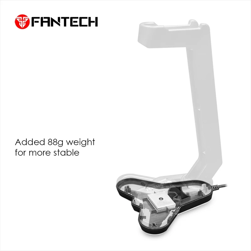

FANTECH AC3001S RGB Headphone Stand Anti-Slip and Base Is Aggravating for Multi-Function Earphone Stand(Black)