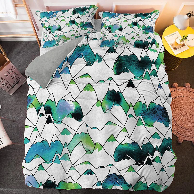 

Mountain Tree Pattern Queen Size Duvet Cover Pillowcase 3d Printed Microfiber Fabric Luxury Bedding Set Bed Linen Home Textile