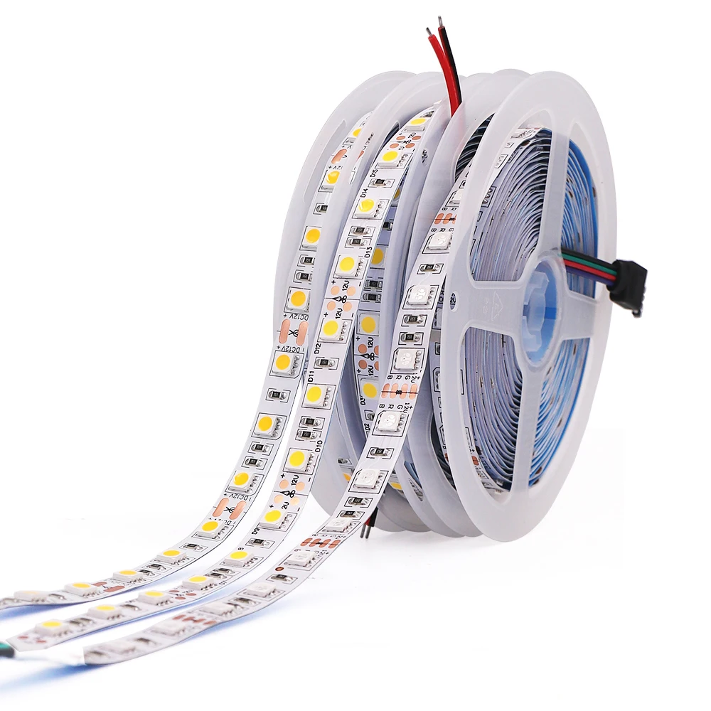 5050 12V LED Tape Light Strip RGB SMD 5m 300 Pixel Lights Ribbon More Brighter Than 2835 Warm White/Cold White/Natural White