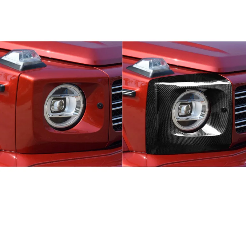 

Fit For Mercedes-Benz G500 Big G G63 W464 For Brabus Real Carbon Fiber Headlight Mask Accessories