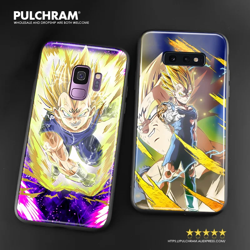 Vegeta Dragon Ball Z DBZ аниме мягкий силиконовый стеклянный чехол для телефона чехол для samsung Galaxy S8 S9 S10e S10 Note 8 9 10 Plus