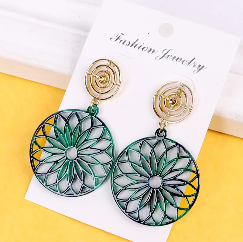 Серьги 2019 акриловые ювелирные изделия бохо модные вечерние Винтажные серьги на