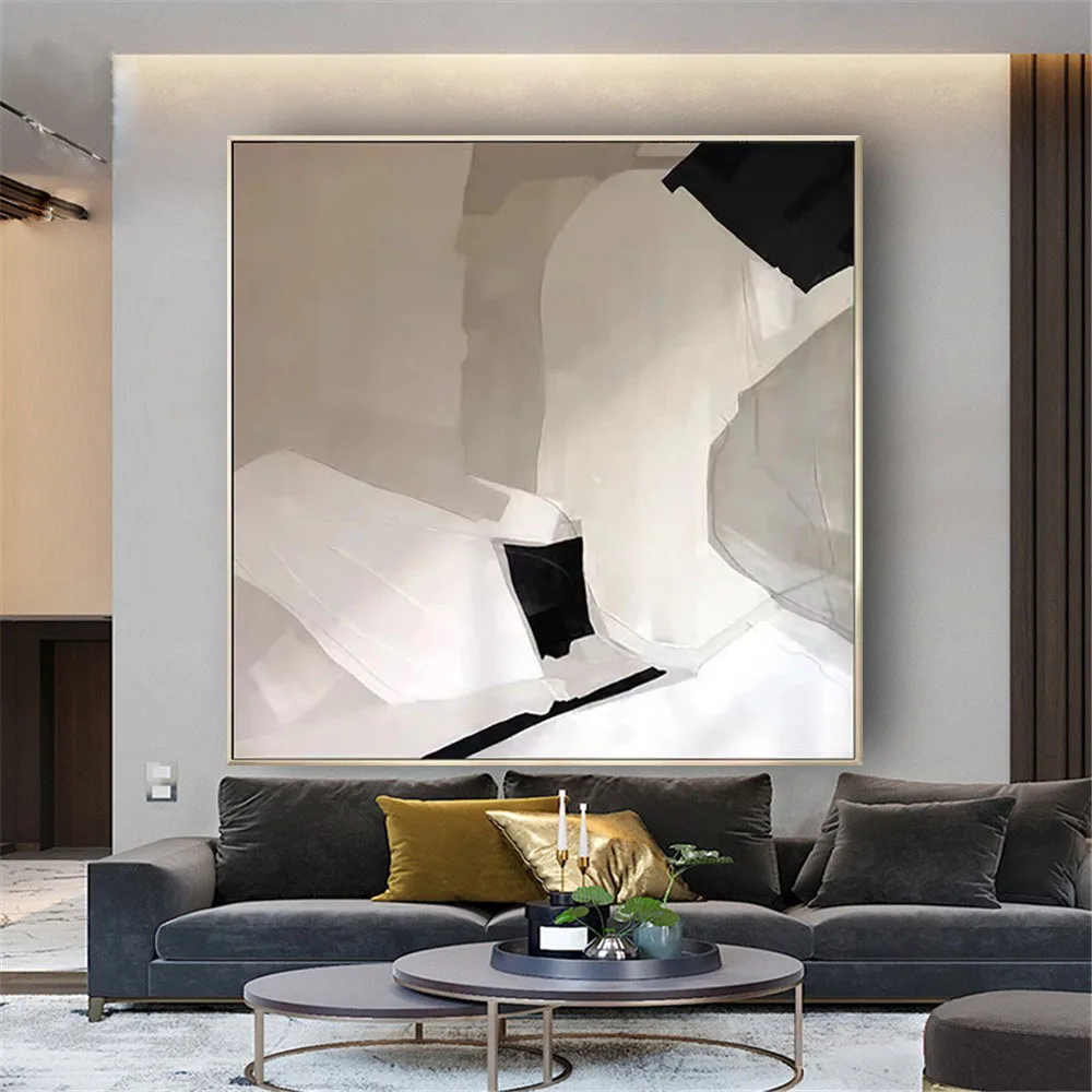 100% ручная роспись абстрактная линия цветок картина маслом на холсте настенный