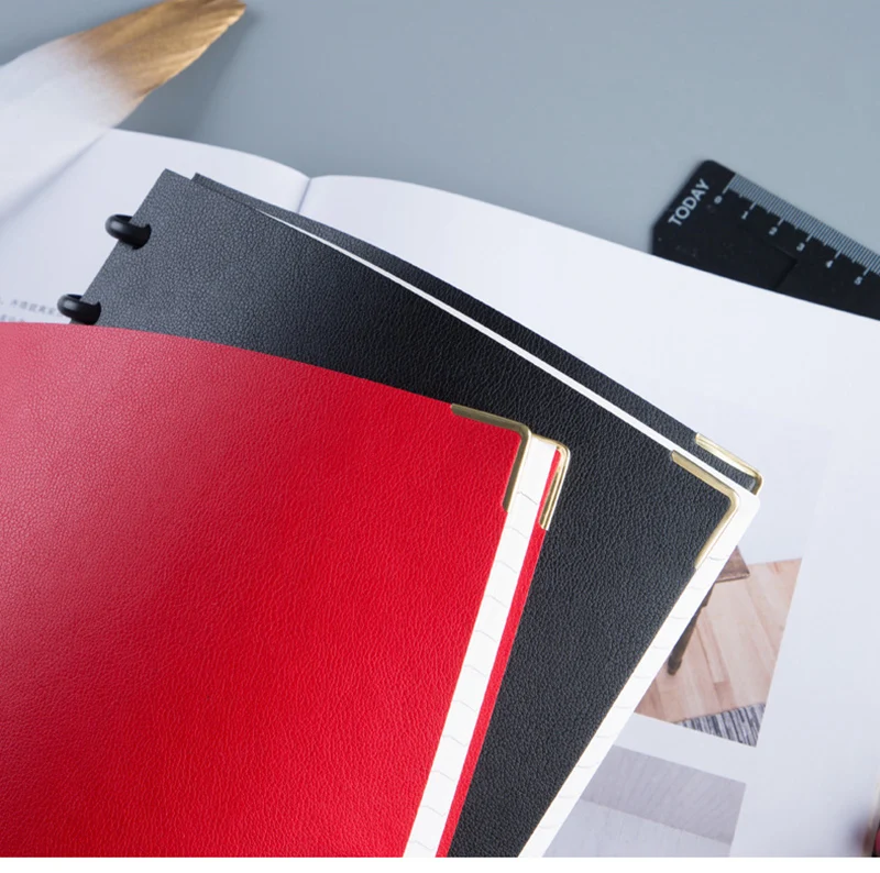 Простая креативная книга Cornell из мягкой кожи со съемными листами спиральный
