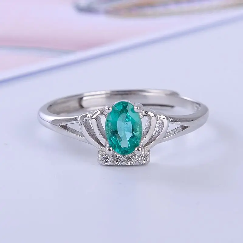 Кольцо женское из серебра 925 пробы с изумрудами | Украшения и аксессуары