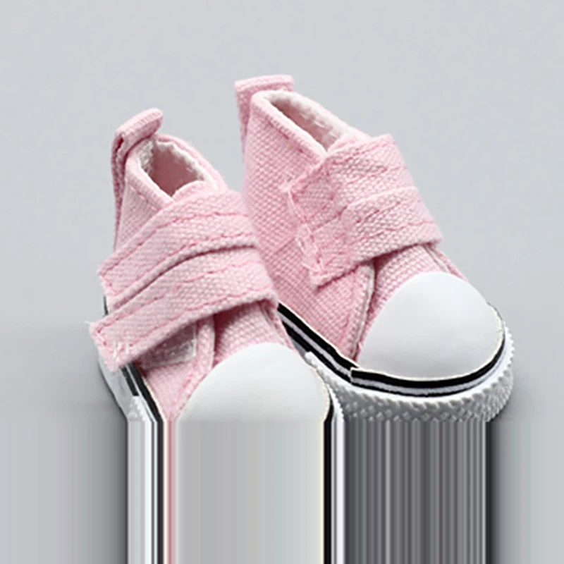 Pink 5 см/кукольная обувь джинсовые кроссовки для кукол Модная Джинсовая парусиновая мини-игрушка обувь на липучке 1/6 для куклы ручной работы DIY подвеска - Цвет: Pink