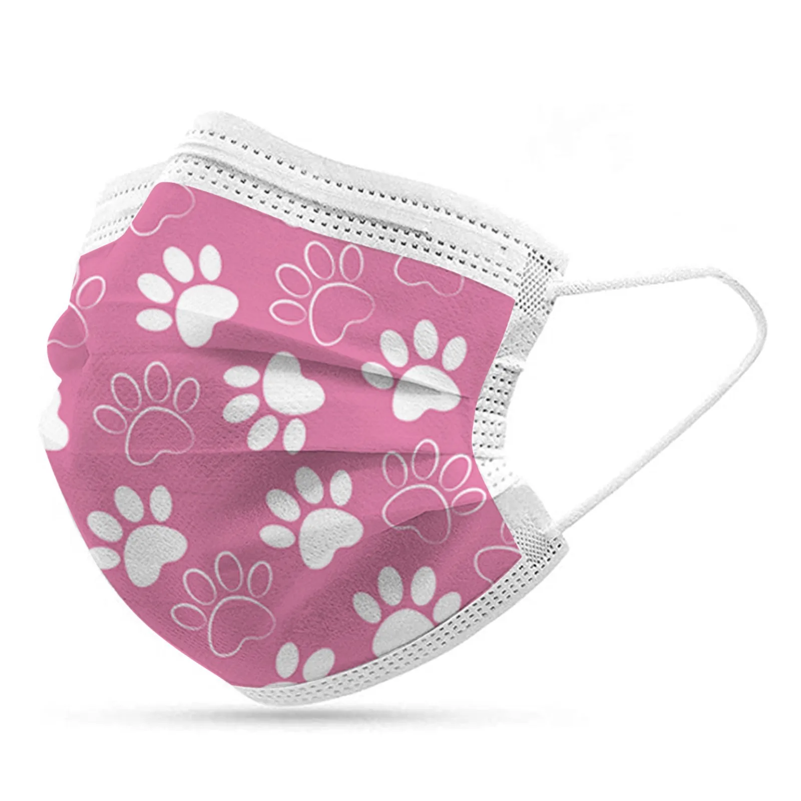 

50pcs Adults Mask Cute Casual Cat Prints Breathable 3 -layer Disposable Mask Breathable Windproof Earloops Masks Mascarillas