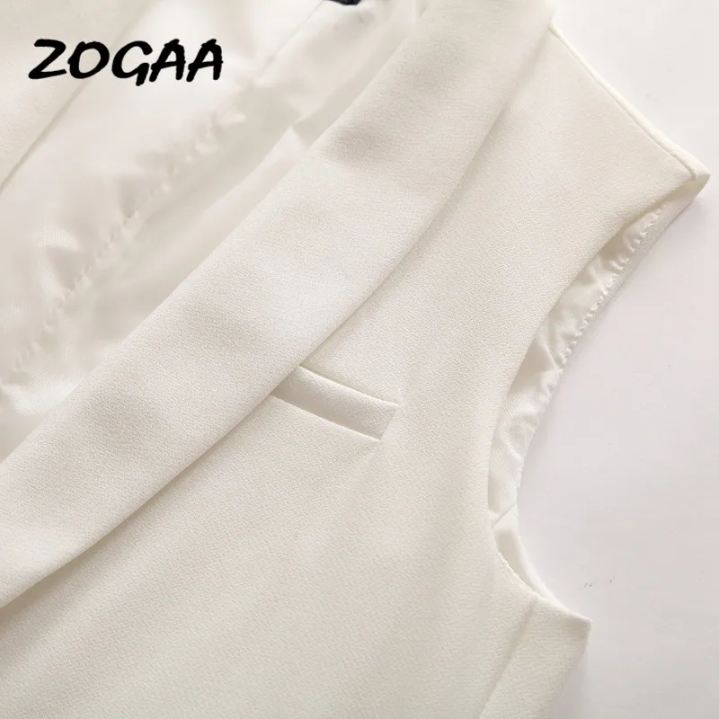 Женский Классический Длинный жилет ZOGAA элегантный костюм без рукавов