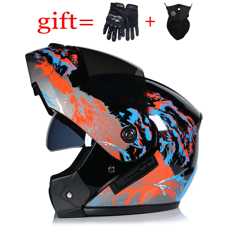 VURTUR DOT утвержден двойной объектив флип мотоциклетный шлем Casco Racing Capacete с