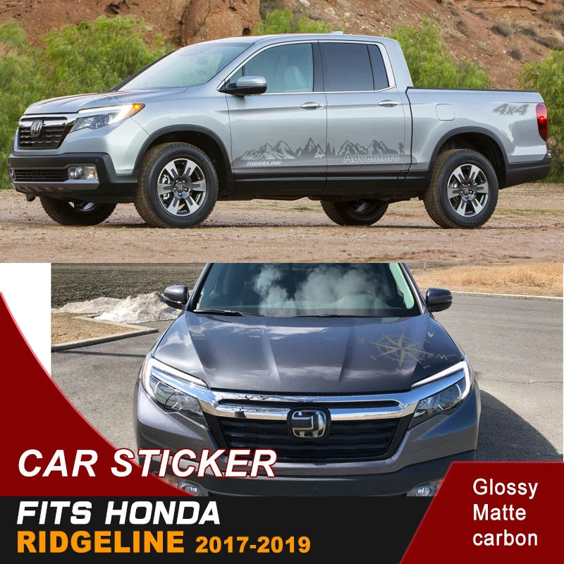 

Fit For HONDA RIDGELINE 2017-2019 Car Decals Side Body And Hood Mountain Direction Indicator Graphic Vinyl Car Stickers Custom