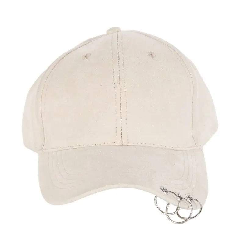 Hot Unisex Solid Ring Safety Pin Curved Hats Climbing Cap Men Women Suede Caps Sport |