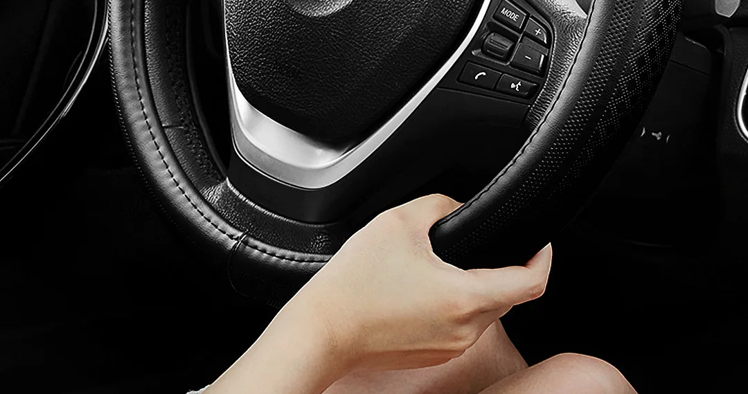 Xiaomi автомобильный кожаный чехол на руль, первый слой, кожа, впитывающий пот, дышащий, не скользит, тонкая ручная строчка, высокое качество
