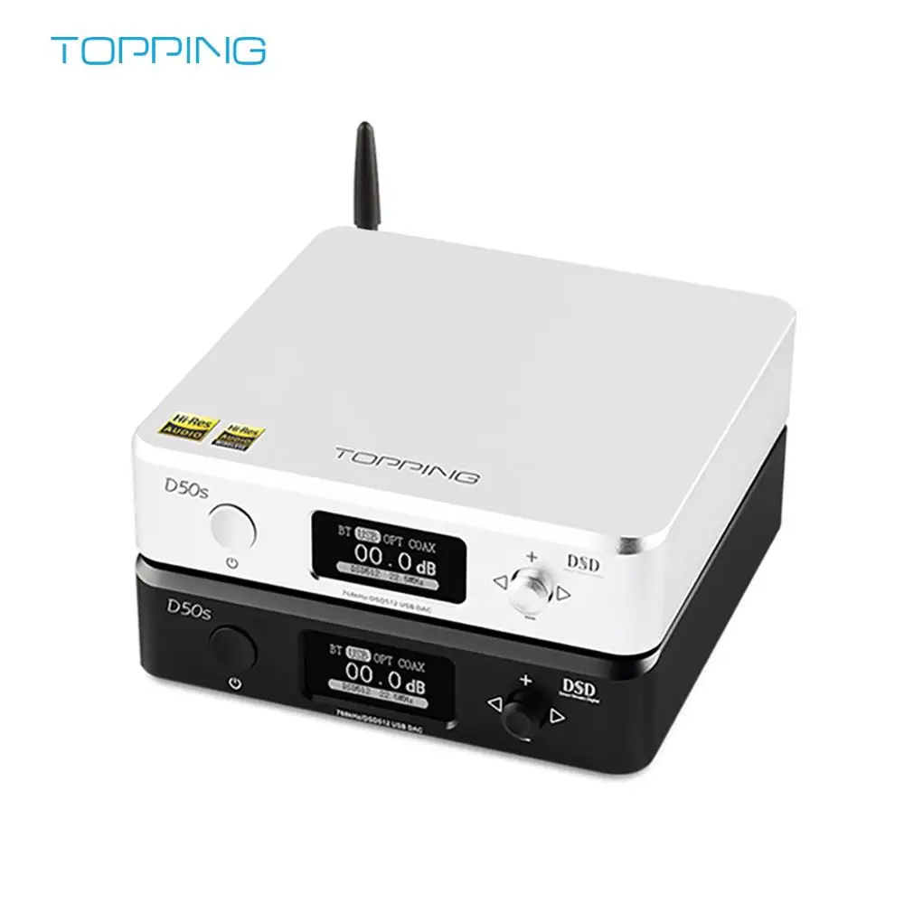 Топпинг D50S Bluetooth DAC ES9038Q2M декодирование аудио USB DAC XMOS XU208 DSD512 32 бит/768 кГц OPA1612 USB/OPT/коаксиальный вход