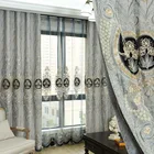 Европейские роскошные серые жаккардовые затемняющие декоративные шторы для спальни оконные шторы для гостиной роскошные драпировки на заказ Valance4