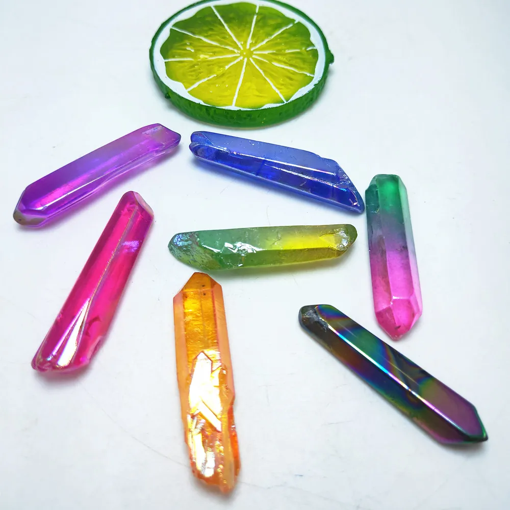 7 шт. кварцевые палочки с титановым покрытием чакр|Камни| |