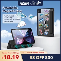 esr for ipad mini 6 pencil case for ipad pro 11 12 9 2021 2020 detachable magnetic case for ipad air 4 for ipad 9 8 7 10 2 case