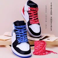 high quality cashew flowers shoelaces women men red black blue shoelace hand painted sports casual basketball shoe laces af1 new