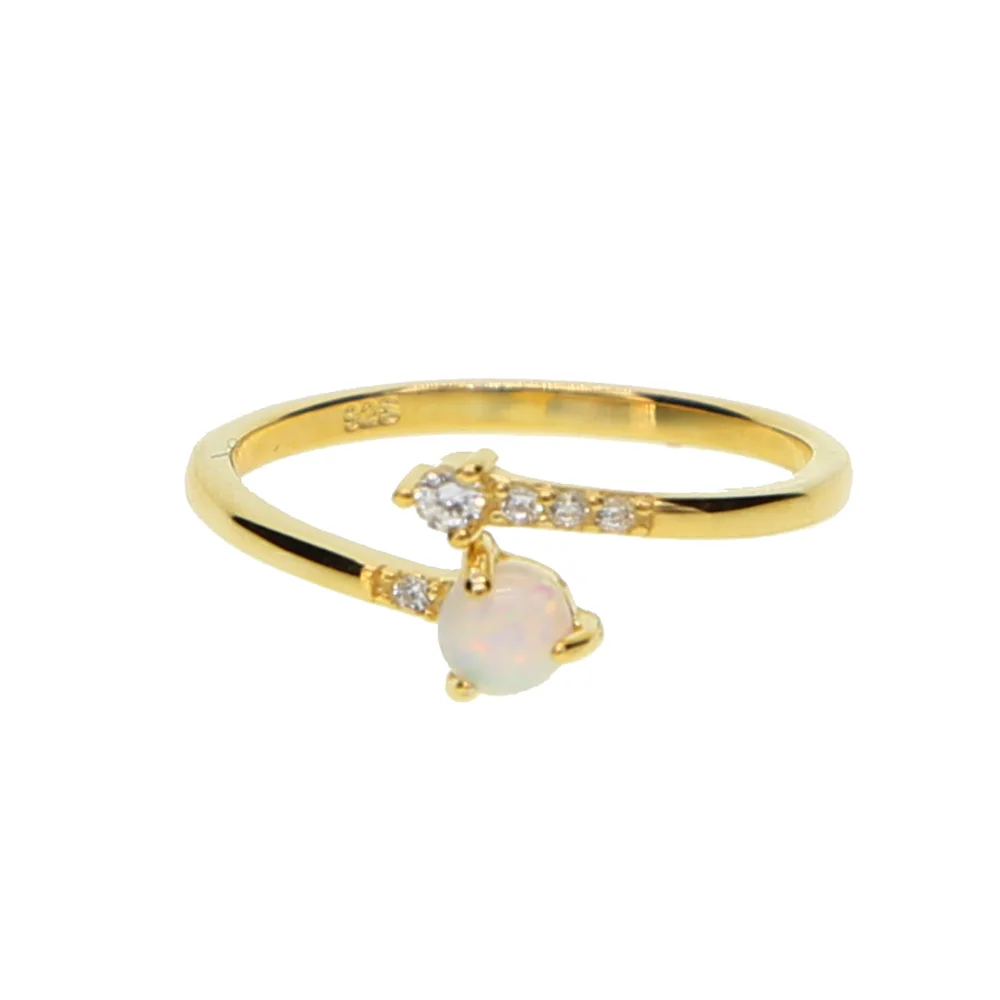 Кольцо женское из серебра 2021 пробы с белым огненным опалом | Украшения и