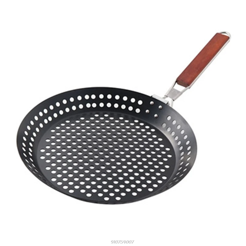 

Outdoor Camping Foldable Round Frying Pan Picnic BBQ Heat Resistant Steak Grilled Skillet M12 21 Wholesales