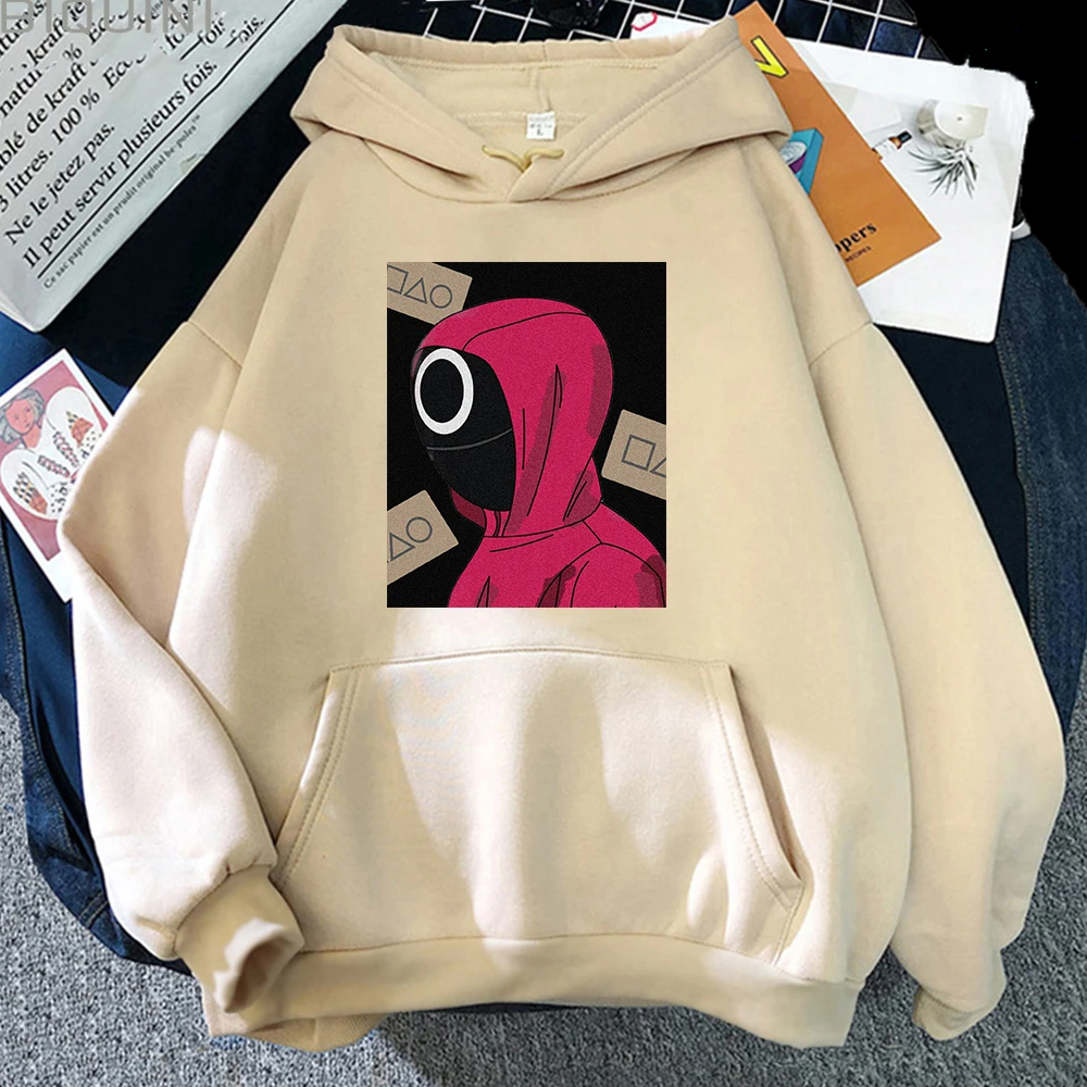 

Autumn 2021 New Korean TV Hoodies Men Casual Fleece Loose Sweatshirts Streetwear Cosplay Male Hoodie Squid Game Funny Hoody Mens