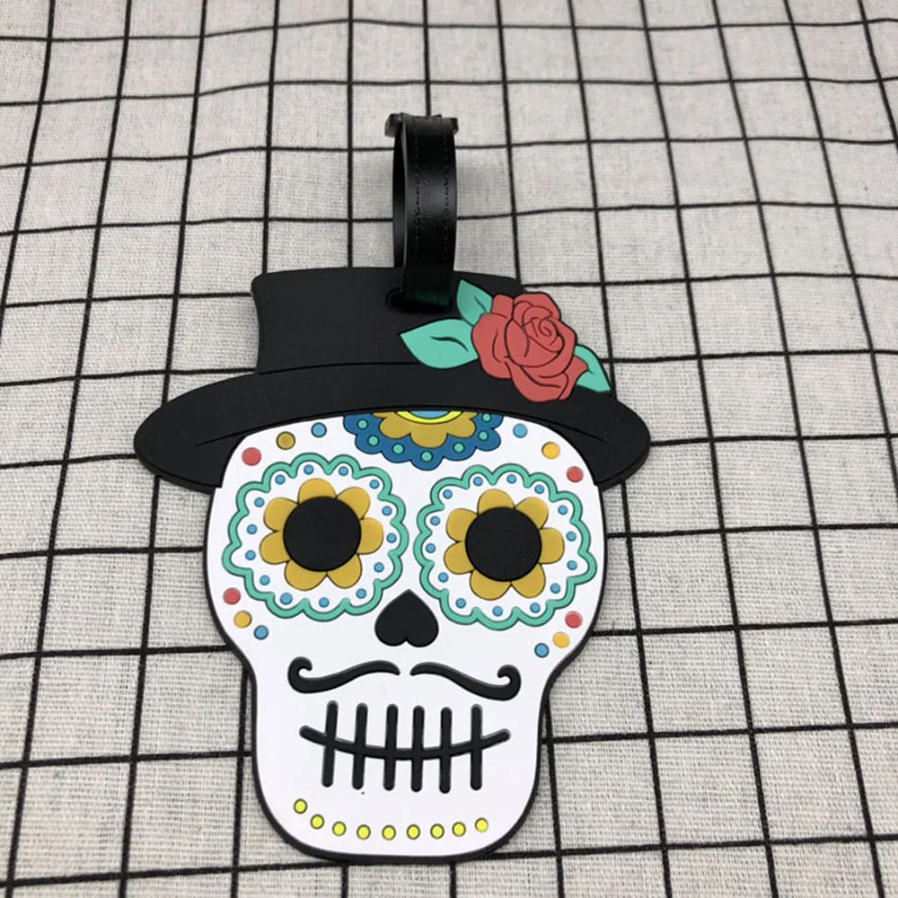 

Tag Addres Luggage Baggage Id Gel Portable Tags Suitcase Travel Creative Skull