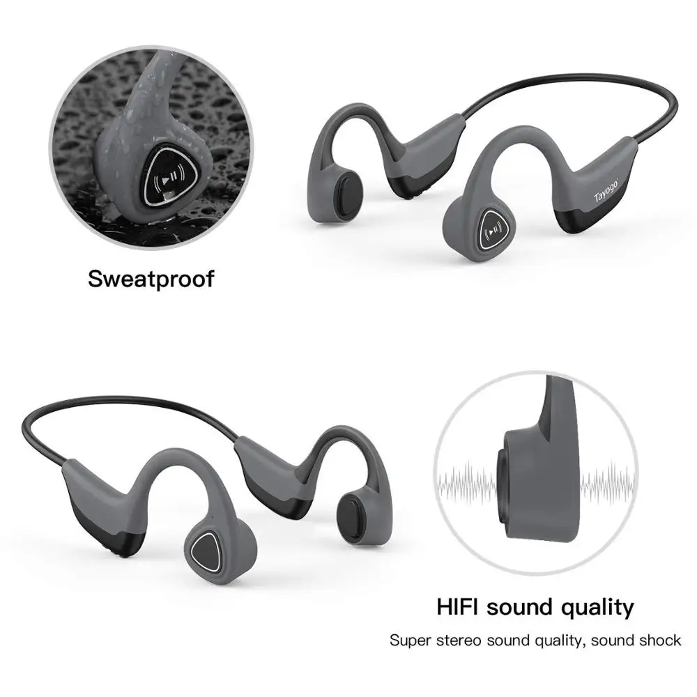 Tayogo S3 модный mp3-плеер с костной проводимостью 8 ГБ для спорта, защита от пота, ушной крючок, длинная батарея с функцией shuffle