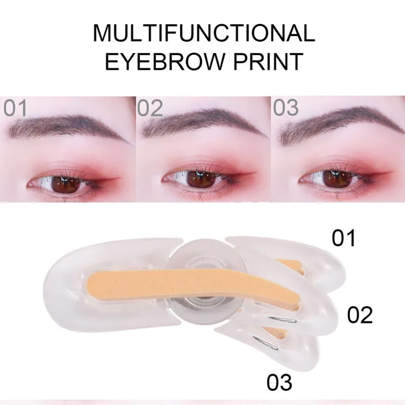Набор штампов для бровей 2 цвета макияж пудра с кистью профессиональный штамп