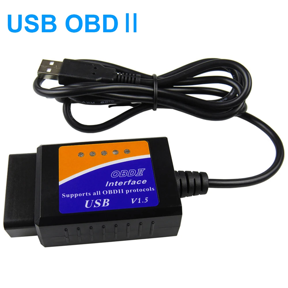 Автомобильный диагностический USB ELM327 V1.5 OBD2 сканер автомобильный инструмент ELM 327