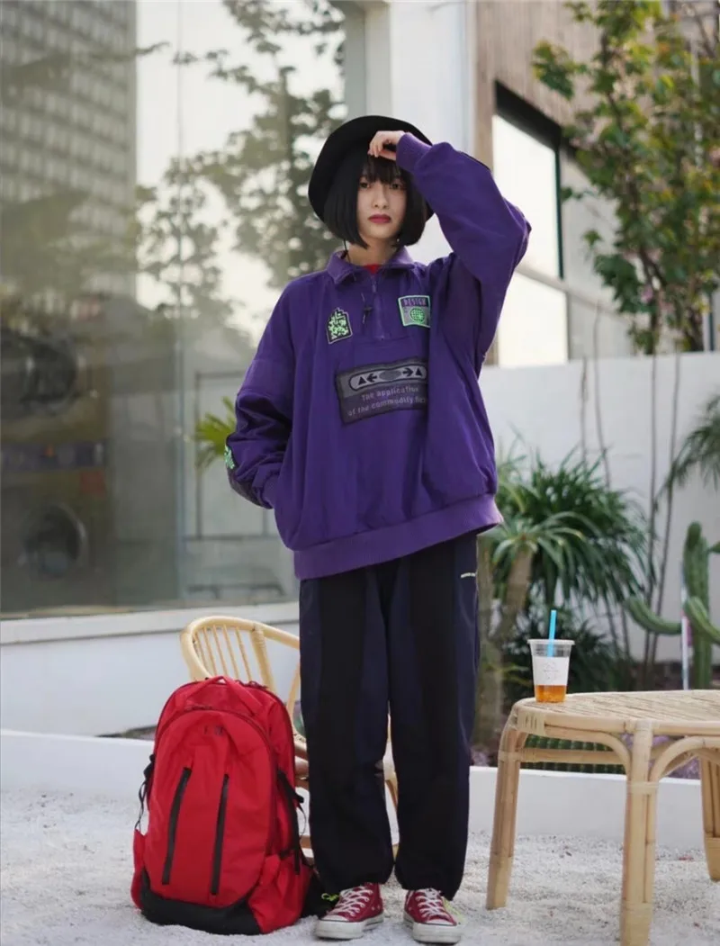

Industrial Style CAVEMPT Commodity Pullovers Men Women High Quality Half Zipper Casual Jacket C.E Loose Sweatshirt Tops