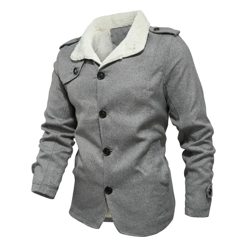 

Mens Clothing 2021 New Fashion Men's Coat City Plus Woolen Woolen Coat Large Size Loose Warm Jackets for Men