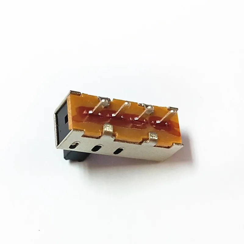 10шт. Вертикальный слайд-переключатель 3 положения 1P3T SP3T 4 контакта платы PCB 0,5А 50В постоянного тока 6мм (БЕЗ ОТВЕРСТИЯ) Высота вкл.