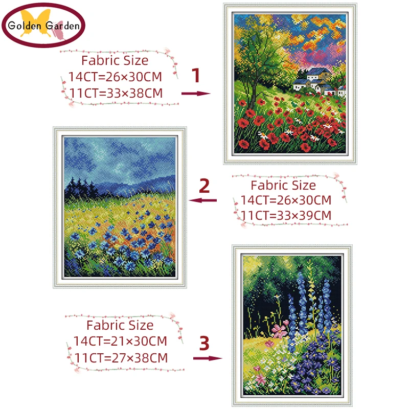 Картины для вышивки крестиком с красивыми цветами GG наборы рукоделия 14CT11CT JS