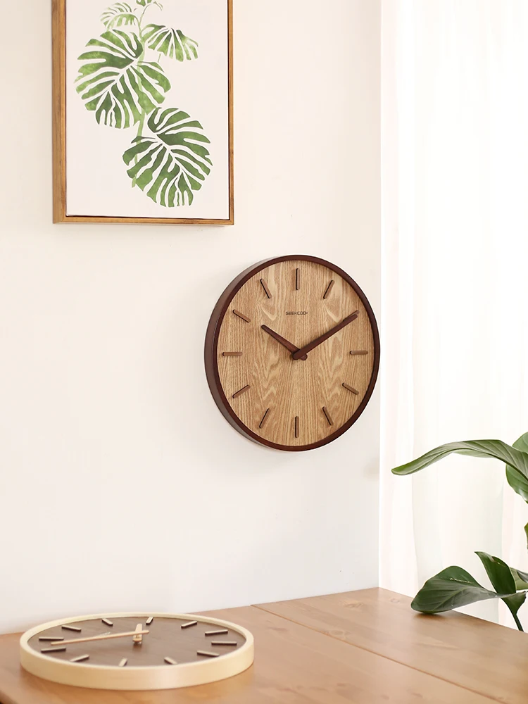 

Modern Design Wall Clock Digital Silent Japanese Rural Wall Clock Minimalist Wooden Living Room Klok Home Decor AD50WC