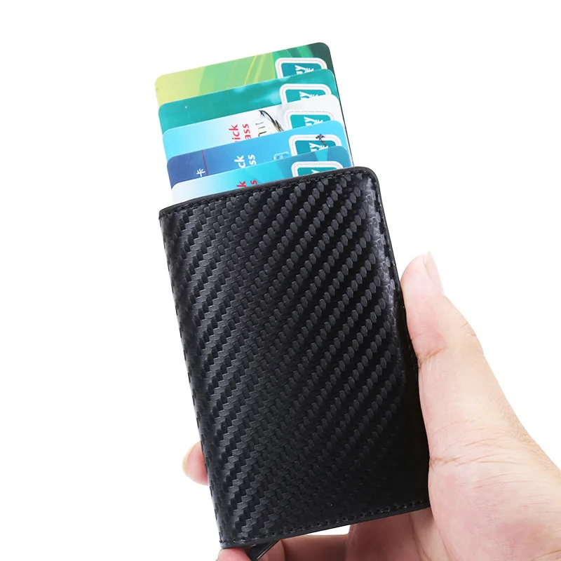 Анти вор Rfid кредитный id держатель для карт тонкий мужской минималистичный карбоновый металлический бумажник визитница сумка для кредитных карт Чехол Carteira Новинка