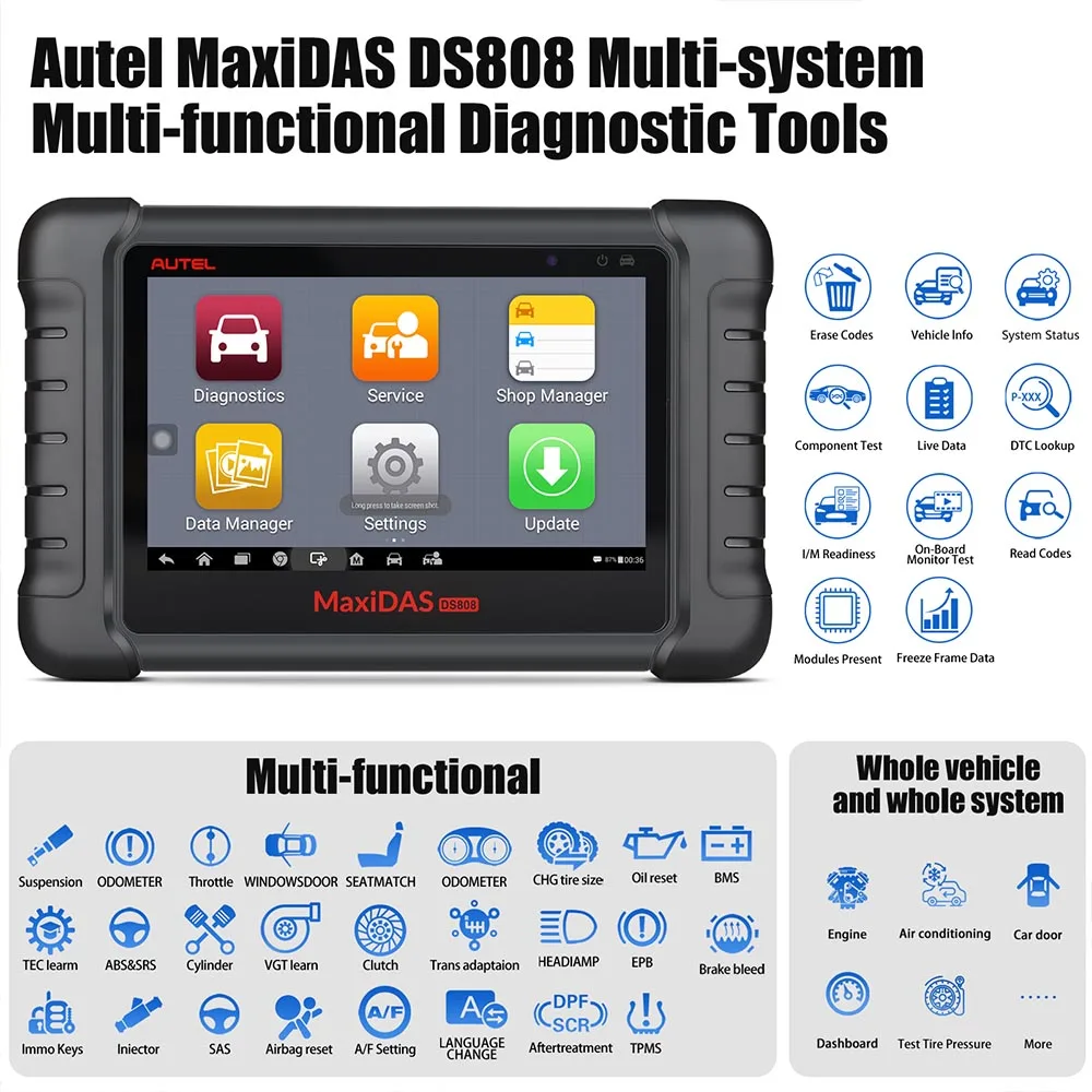 AUTEL maxanas DS808K DS808 полный комплект планшетный диагностический инструмент поддержка