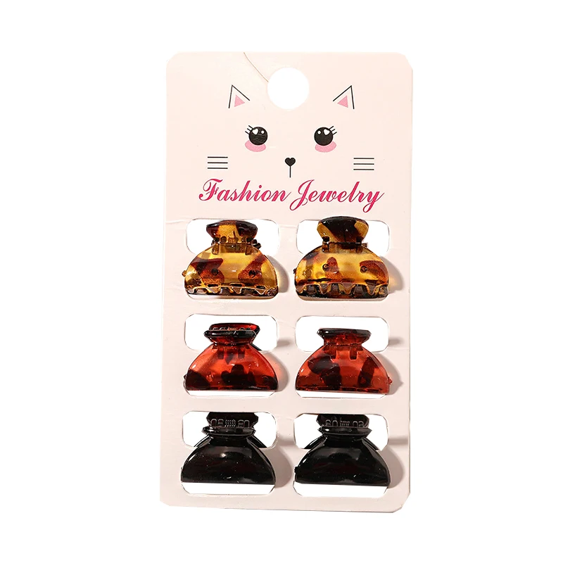 

6PSC/Set Women Girls Vintage Elegant Small Acrylic Hair Claws Geometric Hair Clips Mini Headband Fashion Korean Hair Accessories